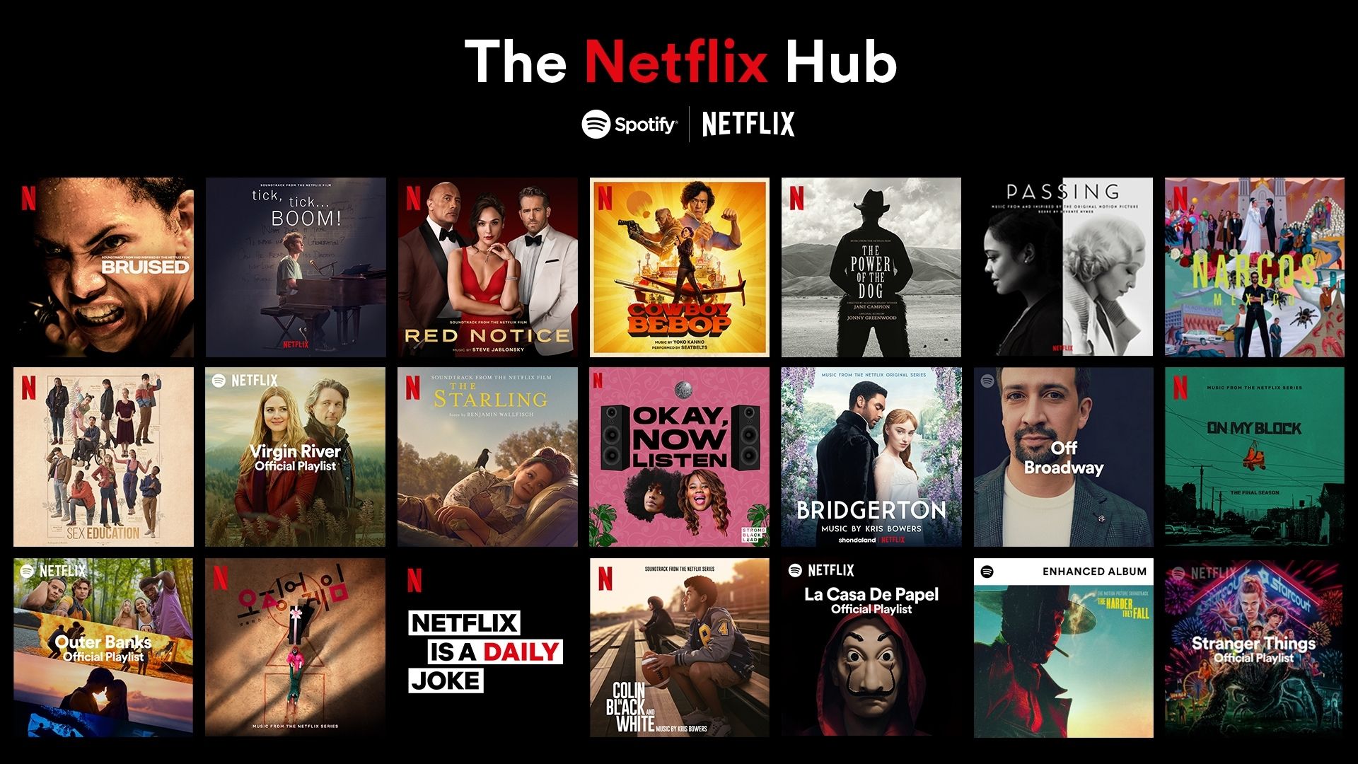 Las series y películas de Netflix más populares ya tienen espacios dedicados en Spotify
