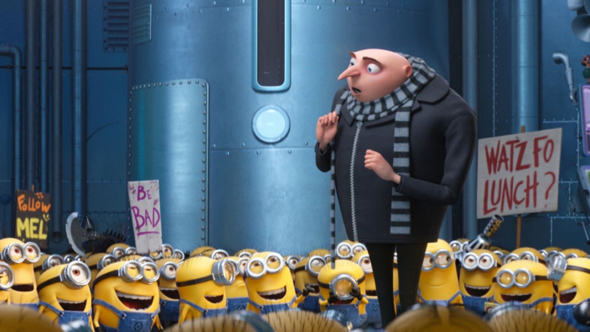 Los Minions y Gru, quieren que nos quedemos en casa y nos cuidemos.