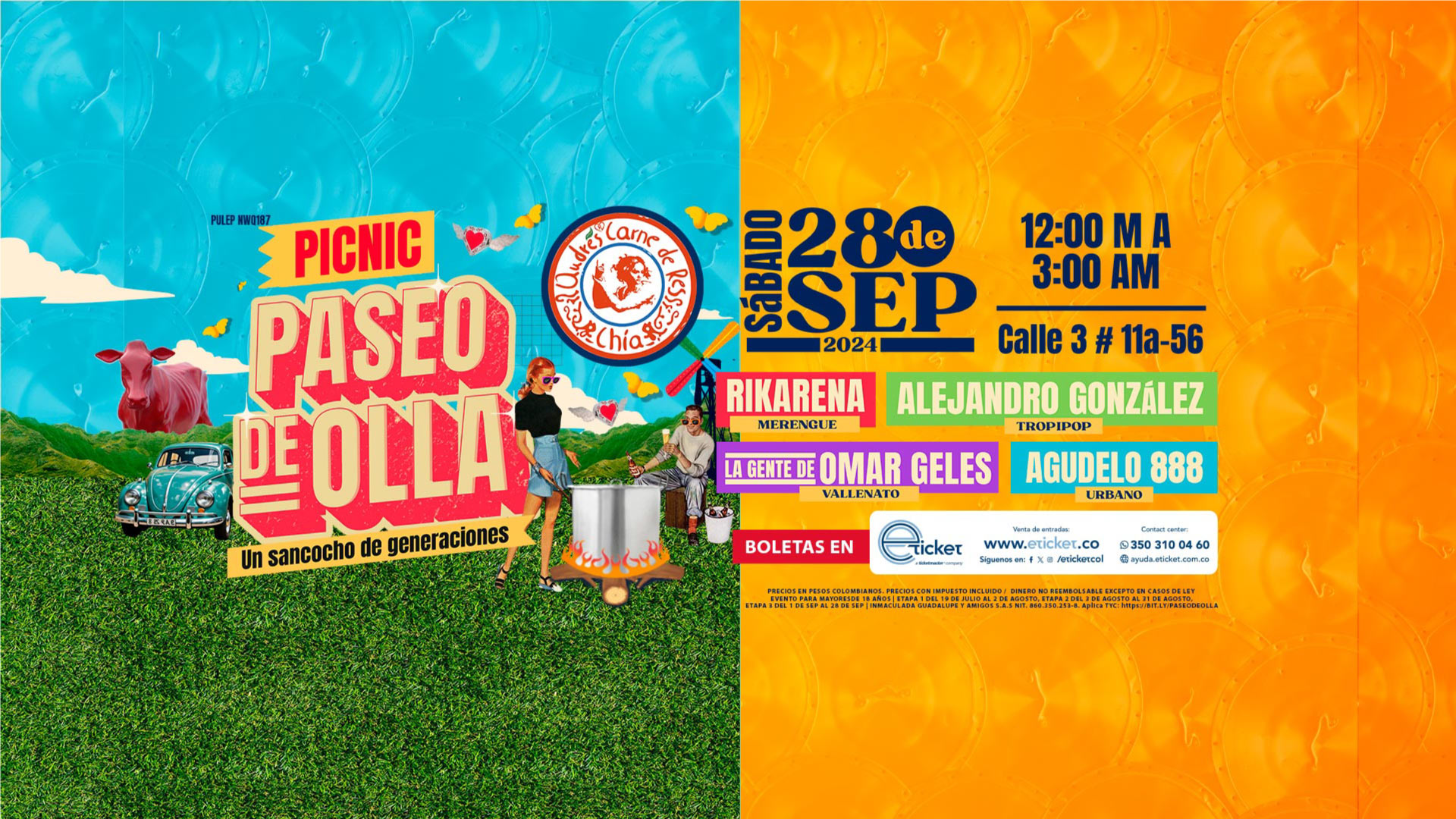 Picnic paseo de olla en la Sabana de Bogotá, celebra amor y amistad al son de Rikarena.